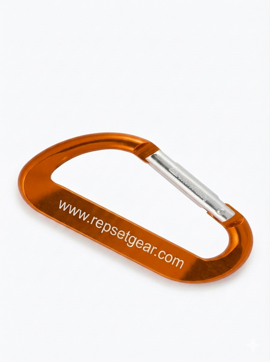 Metal Carabiner & Key Tag – front view