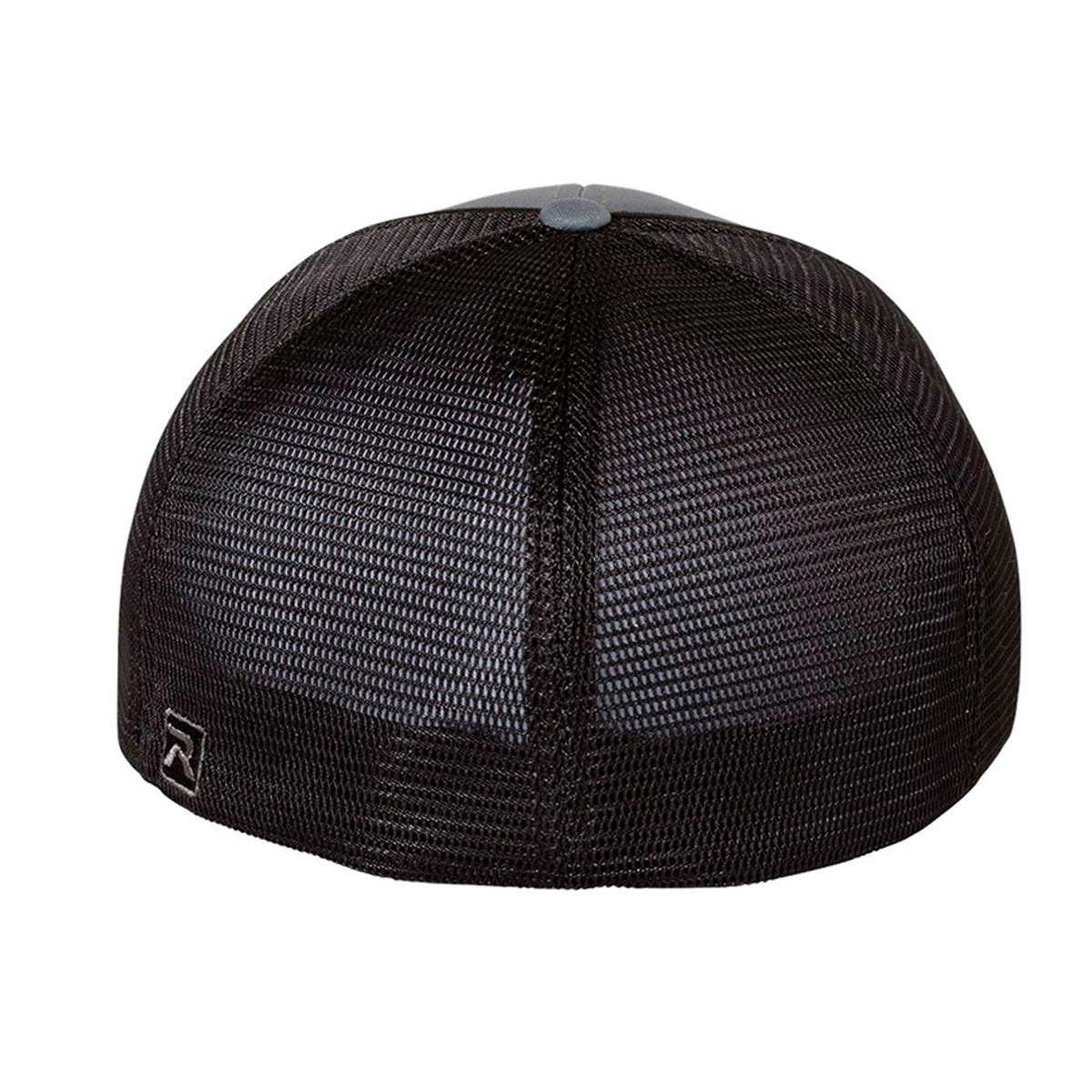 Black Trucker Hat – White Logo – back view