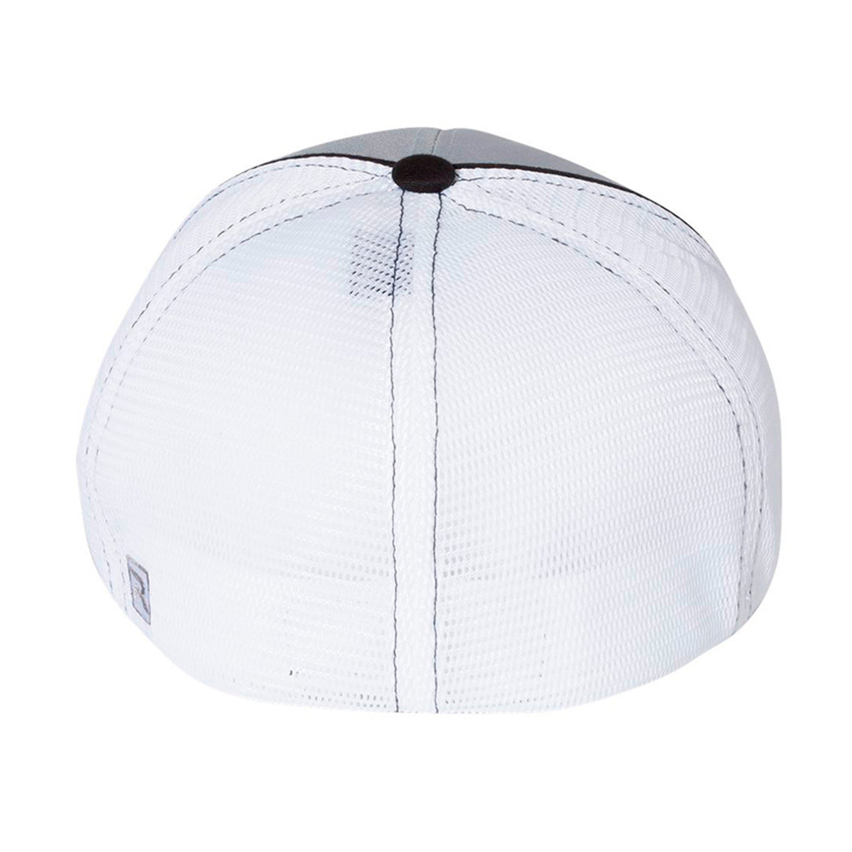 Black Trucker Hat – White Logo – back view
