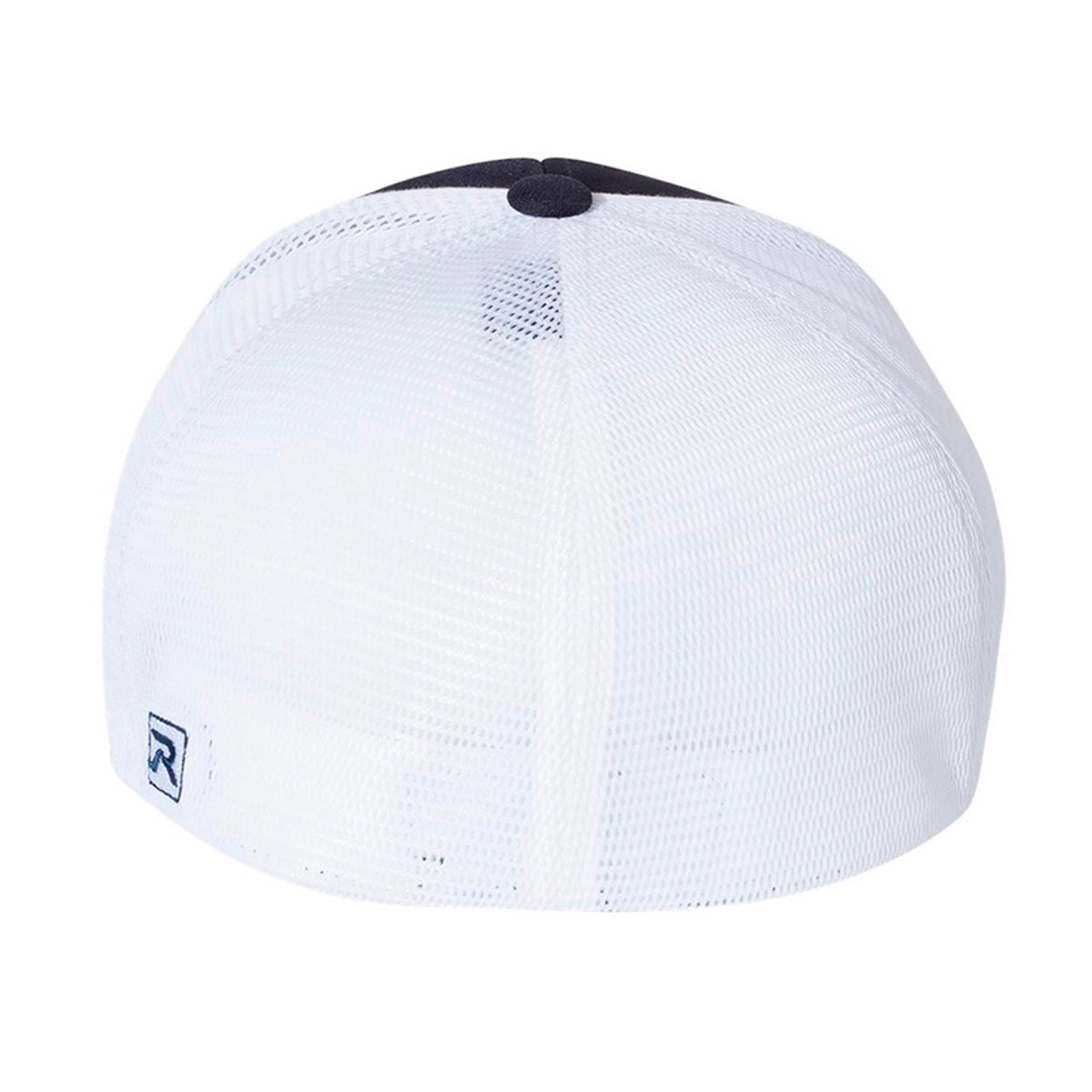 Black Trucker Hat – White Logo – front view