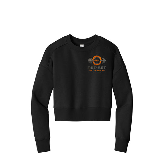 Ladies 3x Logo Cropped Sweatshirt – front view